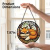 Fox Stained Glass Window Hanging, Book Lovers Sun Catchers Indoor