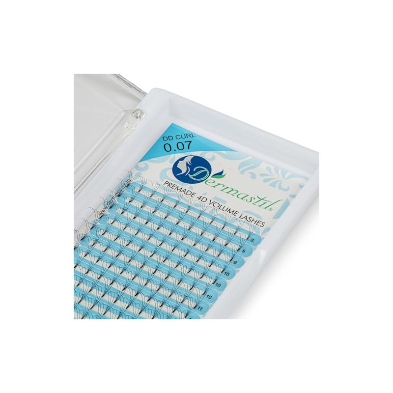 Dermastil 4D Premade Handmade Volume Eyelashes, Ready-to-Use Fan without Knots,
