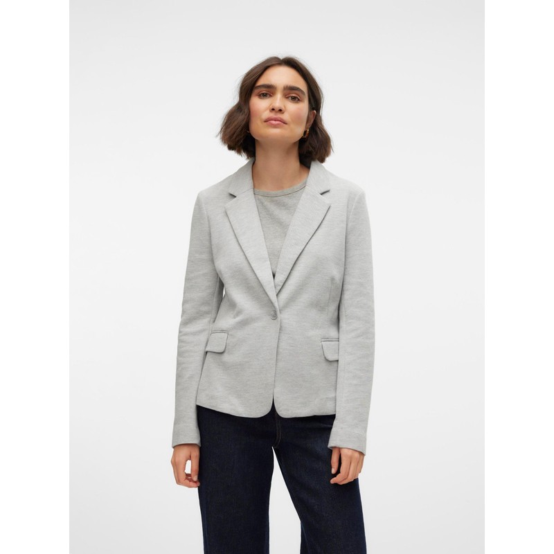 VERO MODA Female Blazer, Single-Breasted, Vmjulia, Light Grey Mix