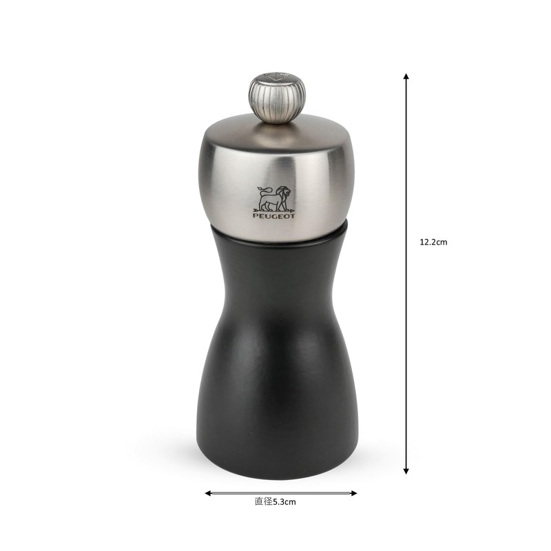 PEUGEOT 21283 Pepper Mill, Wooden, 4.7 inches (12 cm), Coarseness,