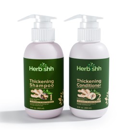Shampoo y Acondicionador Engrosador con Extracto de Jengibre Herbishh  Kit para Hombres y Mujeres, Estimula el Crecimiento y Engrosamiento del...     