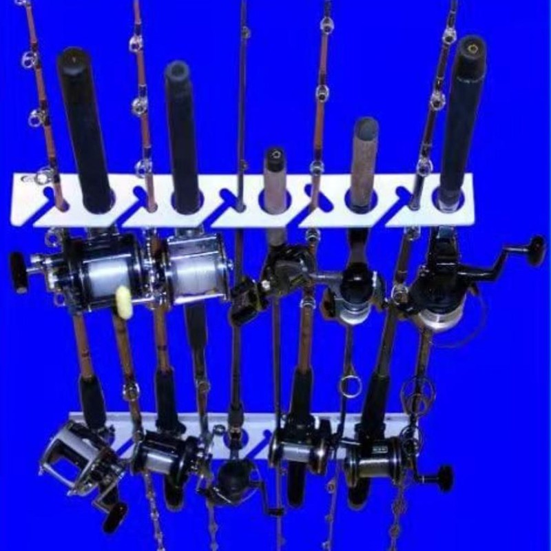 2Pcs 10 Hole Fishing Rod Racks Fishing Pole Wall or