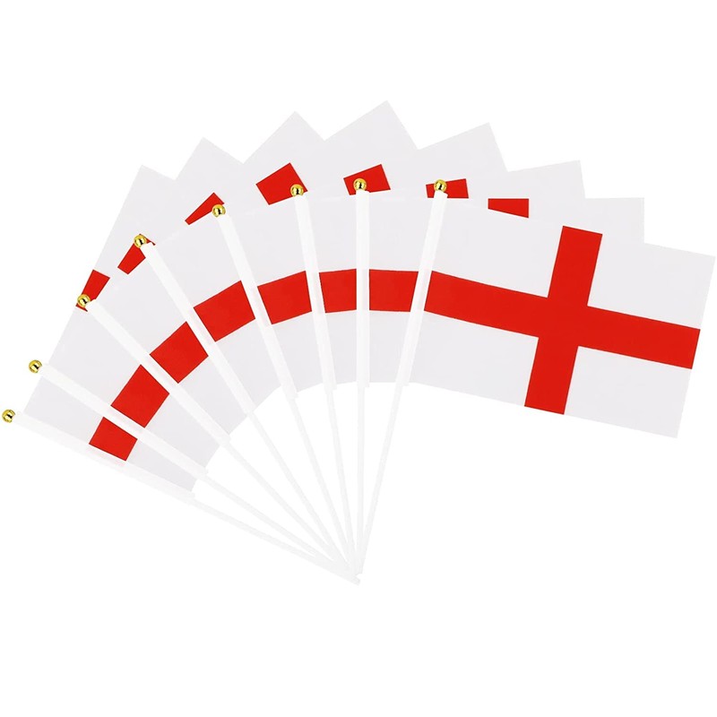 5Pcs St George Hand Flags England Hand Waving Fabric Mini
