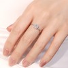 Sterling Silver Cushion-Cut Diamond Engagement Ring Simple Princess Statement Ring