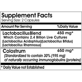 Naturetition Supplements Probiotic 450mg and New Zealand Colostrum 650mg ~ 100 Capsules - No Additives