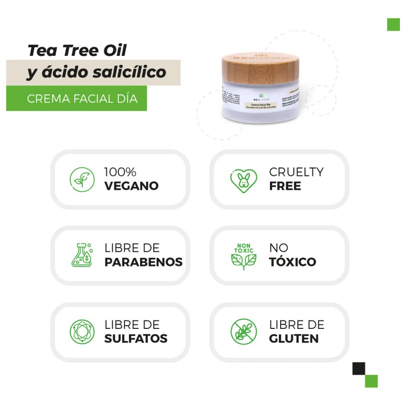 Crema Facial De Dia Tree Tea Oil Y Ácido Salicílico,