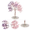 Amogeeli Handmade Copper Wire Crystal Tree with Agate Base, Fengshui