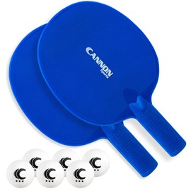 Table Tennis Racket (2 Royal Blue Paddles + 6 Balls)