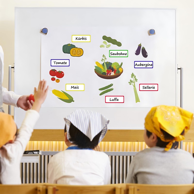 Meetory Magnetic Strips Writeable, 20 Wipe-Clean Magnetic Signs, Universal Whiteboard