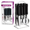 24pc Black Cutlery Dinner Tableware Set - Stainless Steel |