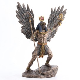 Veronese Design 10 3/8 Inch Egyptian Sun God Ra Cold Cast Resin Antique Bronze Finish Sculpture