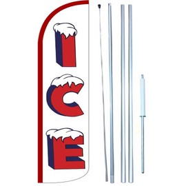 Ice Swooper Windless Flag Kit (full sleeve) 3ft X 11.5ft Flag by EZ Flags