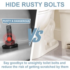 Fyroxx 4 Packs White Toilet Bolt Caps, 1.44IN Height Toilet Bolt Cover is Compatible with A Wide Range of Toilet Floor Bolt Sizes, Effectively Hides Bathroom Installation Marks