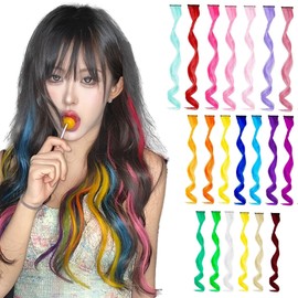 VEVE & MIKI One-touch Curl Extension, 4-piece Set, Synthetic Hair, 21.7 inches (55 cm), 100% Heat Resistant Fiber, Wig, One Touch Clip, Easy Installation, Cosplay, Heat Resistant, Party, Fashion 30