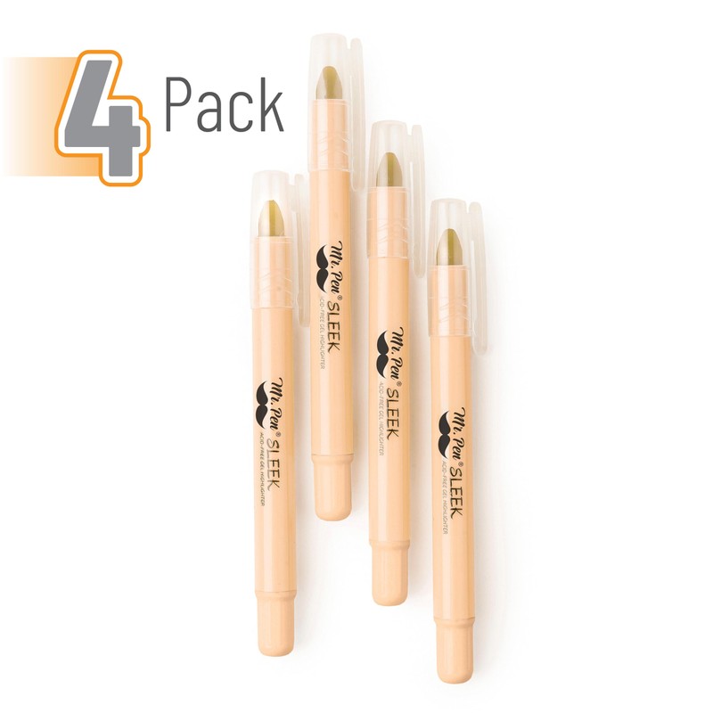 Mr. Pen- Gel Highlighters, 4 Pack, Cream, Bible Highlighters for