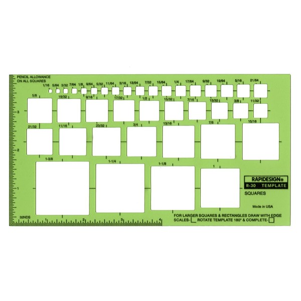 Rapidesign Squares Template, 1 Each (R30)
