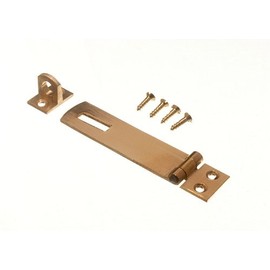 SECURITY HASP AND STAPLE FOR PAD LOCKS BRASS 75MM WITH SCREWS