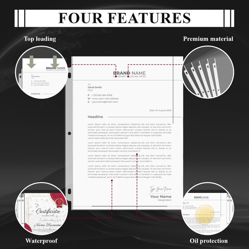 Page Protectors for 3 Ring Binder, Sheet Protectors 8.5 x