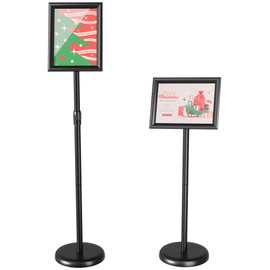 Mr IRONSTONE Sign Holder Stand, Adjustable Floor Sign Stand with Snap-Open Frame Display, 8.5x11 Inches Poster Stand Outdoor/Indoor for Home Office, School, Business Event or Retail