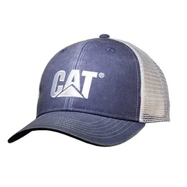 Caterpillar Equipment Blue & White Pigment Dyed Wrangler Snapback Mesh Cap/Hat