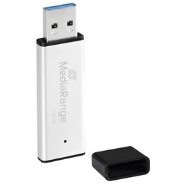 MediaRange USB 3.0 High Performance Memory Stick 128 GB - Mini USB Flash Drive with High-Quality Aluminium Housing, External Memory Expansion with Read Speed of up to 220 MB/s, Colour Silver