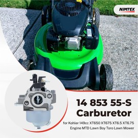 NIMTEK XT675 14 853 55-S Carburetor for Kohler 149cc XT650 XT675 XT6.5 XT6.75 Engine MTD Lawn Boy Toro Lawn Mower with 14 083 15-S Air Filter