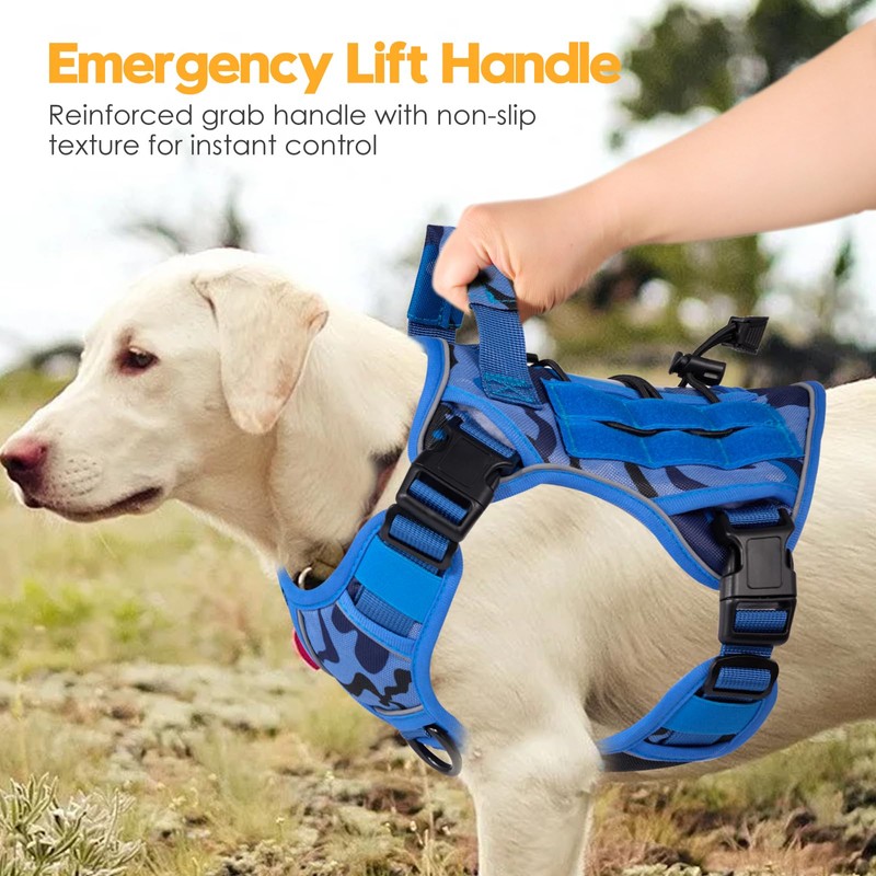 Heavy-Duty Tactical Dog Harness for Large Dogs, No Pull Adjustable