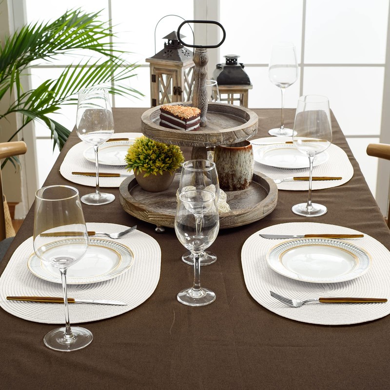 FunWheat Oval Braided Placemats Set of 4 Table Mats for
