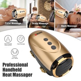 Professional Haircut Massager/Cordless Handheld Massager, Vibration Neck/Legs/Hands/face Massager, 2 Massage nodes 2600AMH（Golden）
