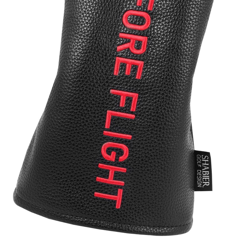 SHABIER Black Golf Head Cover with Red Remove Before Flight