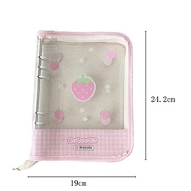 Tsukitoy Girls Large Transparent A5 Storage Binder with 20 Transparent Sleeves Sticker Pad Removable Cute Seal Binder Sticker Storage Album for Collecting Organizing Display Seal Storage File Large