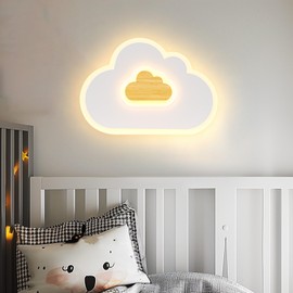 LED Ceiling Light 26W Wood Cloud Cartoon Kids Ceiling Light 19.68in Kids Room Light fixtures Ceiling Mount 3000-6500K with nightlight Ceiling Lamps for bedrooms Girl Boy Nursery Toys Room