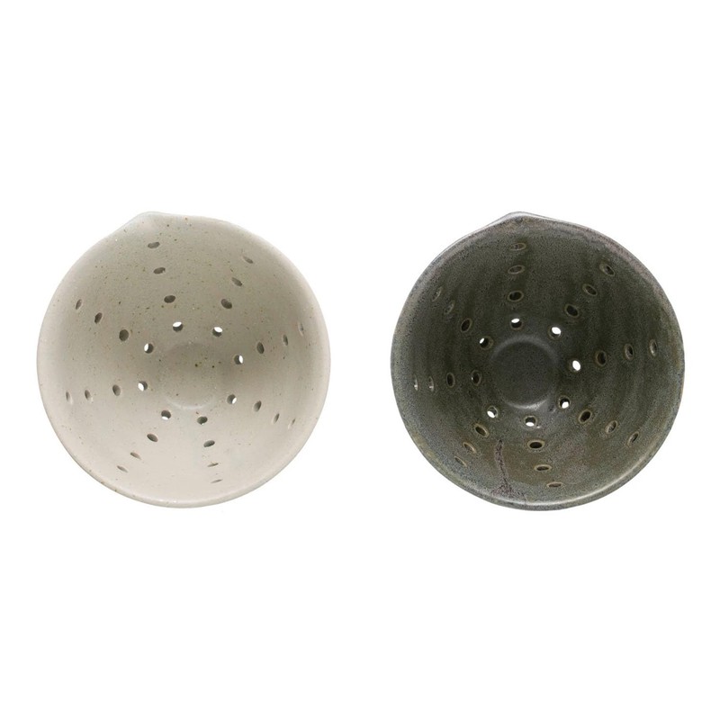 Stoneware Berry Bowl with Glaze, 2 Colors
