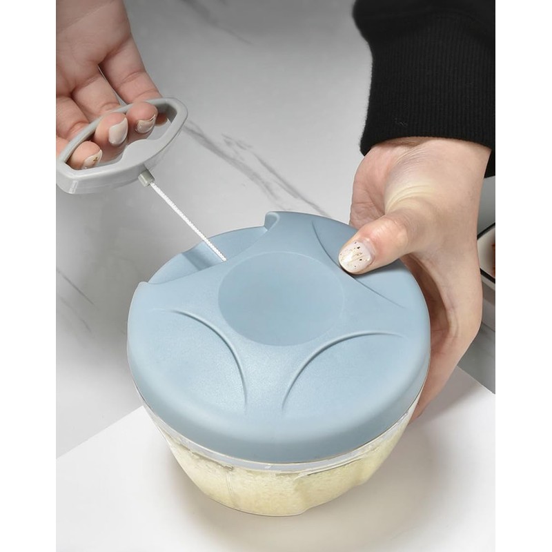 Vegetable Cutter, 500 ml Manual Onion Chopper with Pulley, Multi