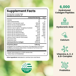 PASOS DE NUTRICION Nutricion Ahora Hydrolyzed Collagen Peptides Powder, 12.7 Oz - Pure Collagen Supplement with Probiotics & Multivitamins C Collagen Protein Powder for Joint Support, Hair, Nails & Skin