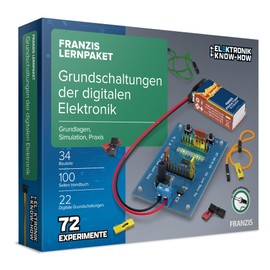 FRANZIS 67204 Learning Pack Basic Circuits of Digital Electronics Complete Set for 72 Practice Projects, Includes Manual