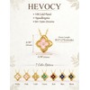 HEVOCY Gold Four Leaf Clover Necklace for Women, Adjustable Chain