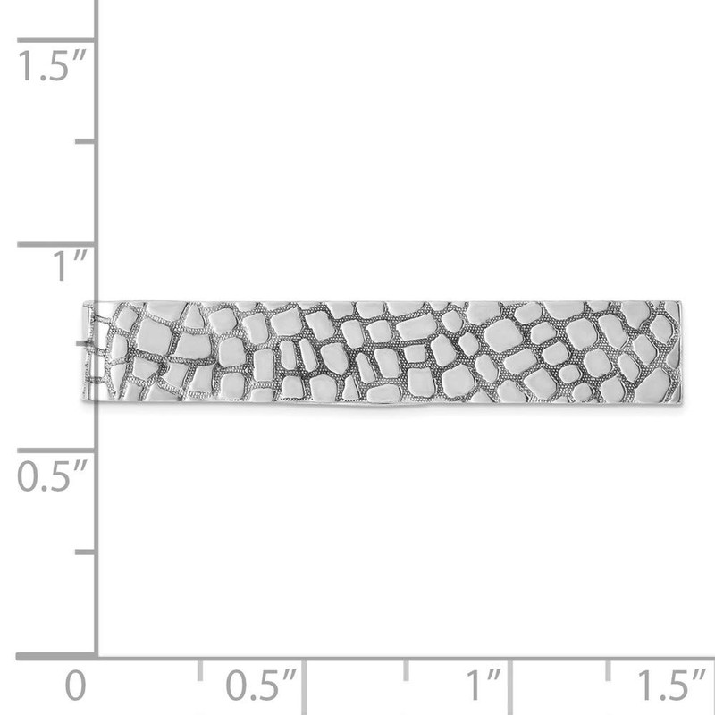 FB Jewels Solid 925 Sterling Silver Rhodium-Plated Tie Bar