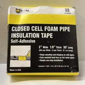 K-Flex Closed  Cell Foam Pipe Insulation Tape 2” Wide 1/8” Thick 30” Long