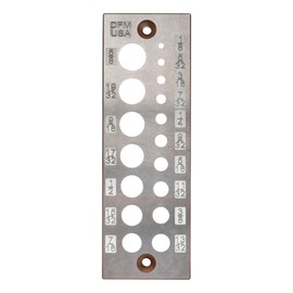 DFM Tool Works Doweling Tool - Premium Dowel Maker Tool, Versatile Dowel Plate, High-Grade A2 Steel for Woodworking, Made in USA - English 17 Holes, Multi-Size