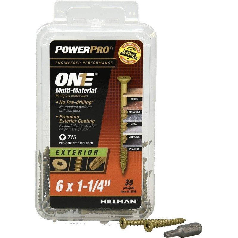 Hillman Fasteners Power Pro 116783 Multi-Material Screws, 1.25 inches, Bronze,