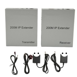 200m HD Multimedia Interface IP Extender 1080P Cat5e Cat6 Cat7 Support 3D EDID Poc HD Multimedia Interface Receiver Transmitter 100‑240V EU Plug
