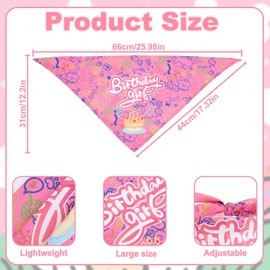 Haustier Geburtstags Bandana und Mütze Set für Hunde und Katzen, Verstellbar Hundemütze Geburtstag Rosa Hunde Geburtstagsparty Zubehör für Mädchen Welpen Kätzchen Feiern