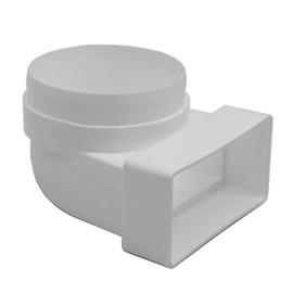 Kair 110 mm x 54 mm Rectangular to Round (100 mm Male Spigot) 90 Degree Bend - SYS-100 - DUCVKC237 by Kair
