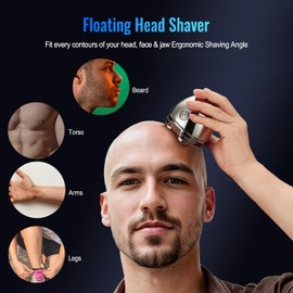 MUMAIS 2025 Style Head Shavers for Bald Men:Rotary Shaver,Dry/Wet Bald Head Shaver,Palm/Portable Electric Razor,Precision Magnetic Automatic Adjustment Blades,Easy Clean Blade,Design Resembling Head Shape