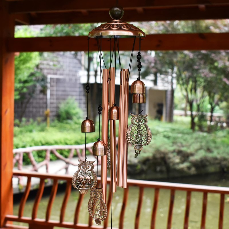 Maydahui Retro Metal Pretty Owl Wind Chimes Memorial Wind Bell