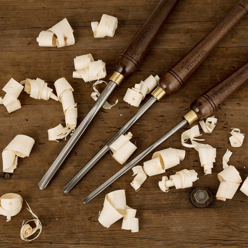 IMOTECHOM 3-Pieces HSS Bowl Gough Lathe Chisel Set Wood Turning