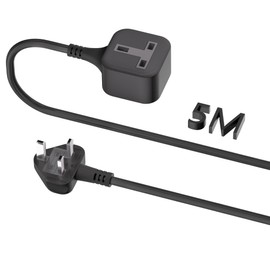 1 Way Gang Extension Lead 5M, 13 AMP Single Socket Extension Lead, HITRENDS UK 3 Pin Plug Power Strip(13A,3250W Max), Sturdy Plug Extension for Travel, Home, Office, Black