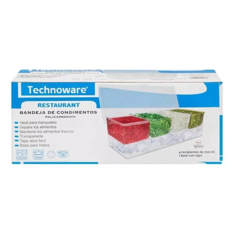 Technoware Bandeja Fría Para Verduras Servidor De Condimentos Refrigera