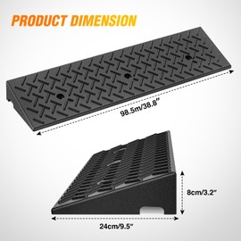 Nilight 3.2" Rise Curb Ramps, Heavy Duty Rubber Driveway Threshold Shed Ramp for Sidewalk Cars Lawn Mower Wheelchairs Motorcycles, 3300lbs Load Capacity